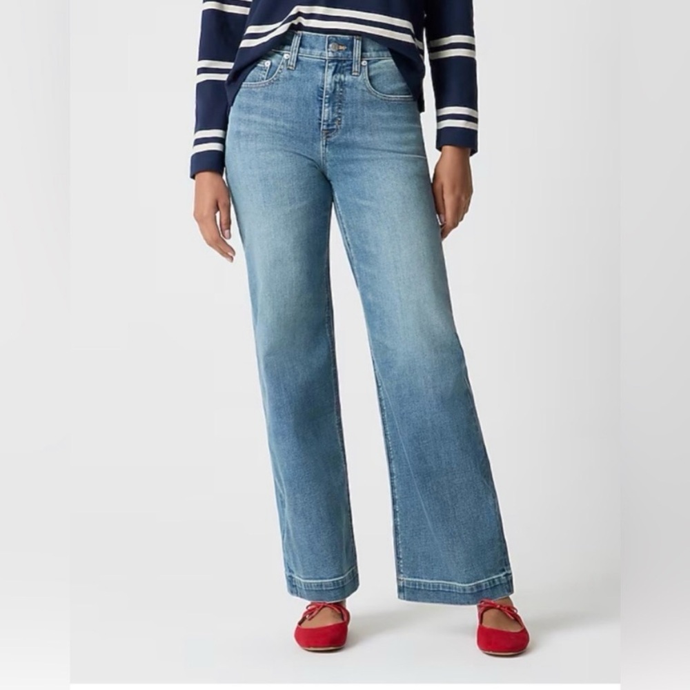 J Crew Factory Tall Classic Wide-Leg Blue Jeans Size 24T NWOT
